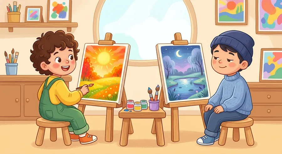 Discover how colors make us feel happy, calm, warm, or cool when we look at art!