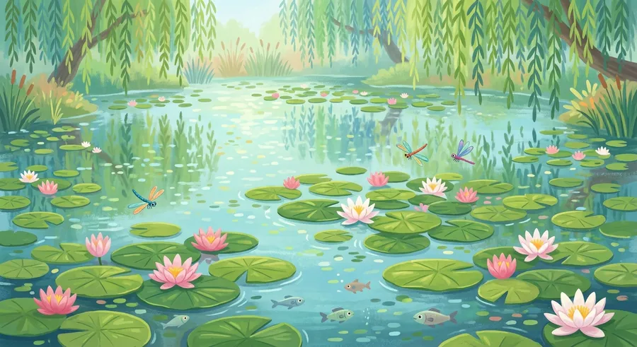 Claude Monet's dreamy Water Lilies painted in soft Impressionist dabs