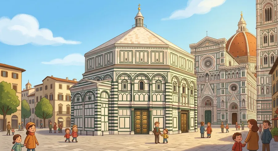 The Florence Baptistery, used by Brunelleschi to demonstrate perspective
