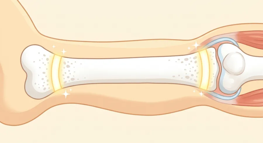 A diagram of growth plates where a child's bones grow longer