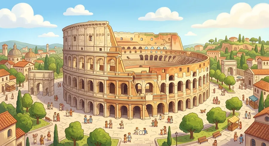 The ancient Colosseum landmark in Rome