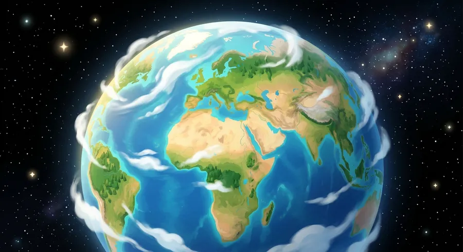 Planet Earth seen from space showing land and oceans
