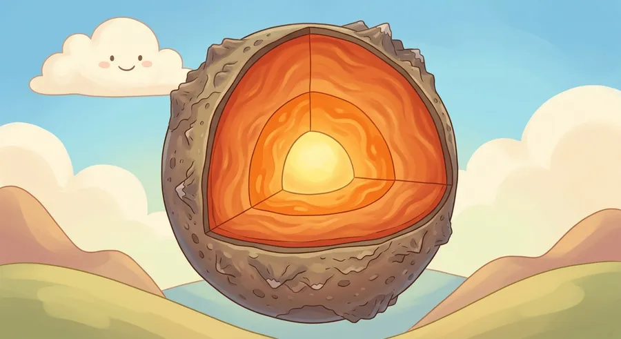 A cutaway diagram of Earth showing its crust, mantle and core