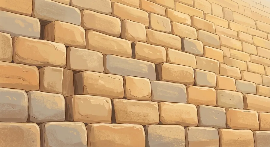 Huge hand-cut stone blocks forming an ancient Egyptian pyramid