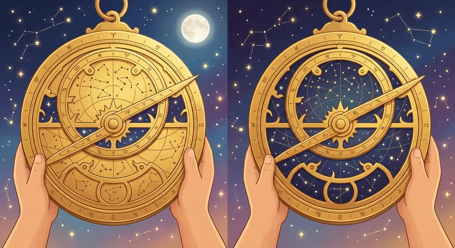 An ornate brass astrolabe once used by sailors to navigate by the stars