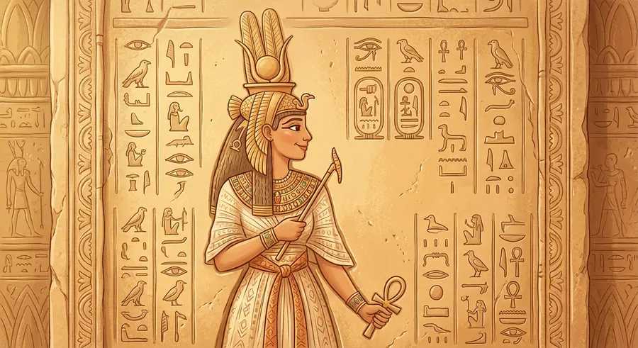 An ancient Egyptian carving depicting Queen Cleopatra