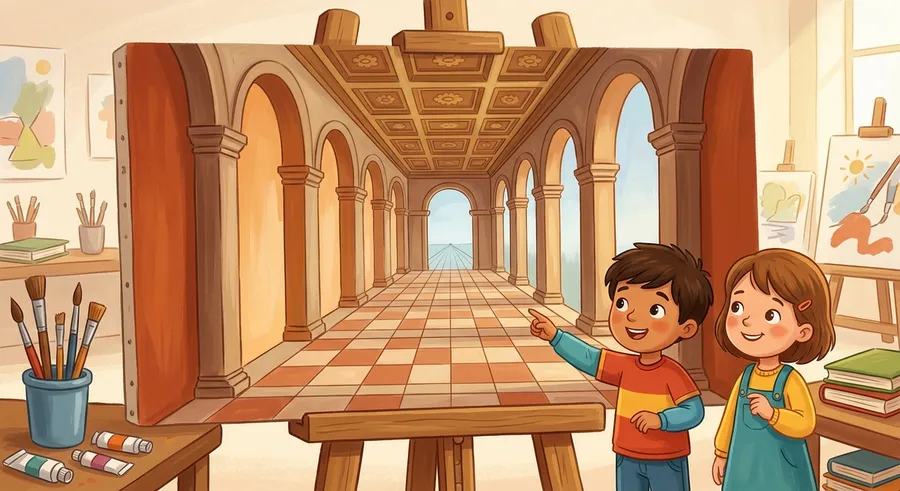 A Renaissance painting using perspective to look three-dimensional