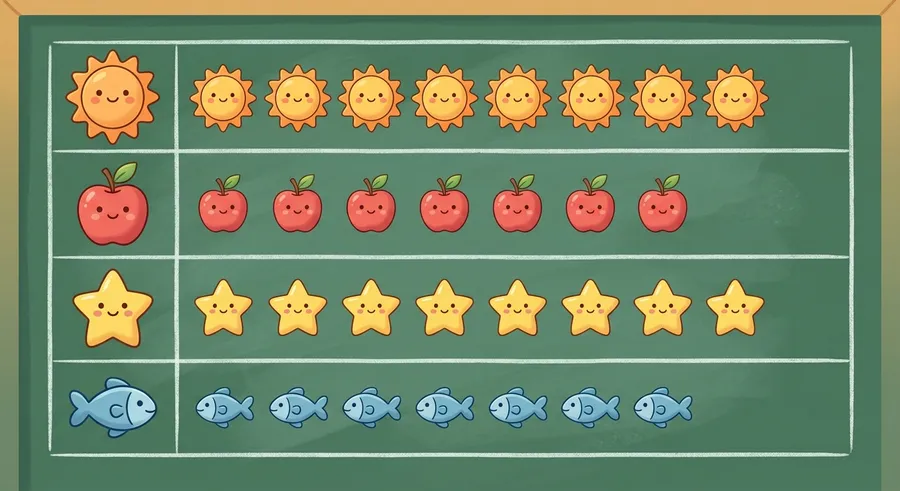 A pictogram using rows of symbols to stand for amounts of data