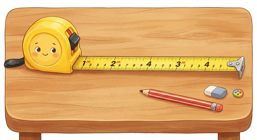 An extended tape measure showing metres and centimetres
