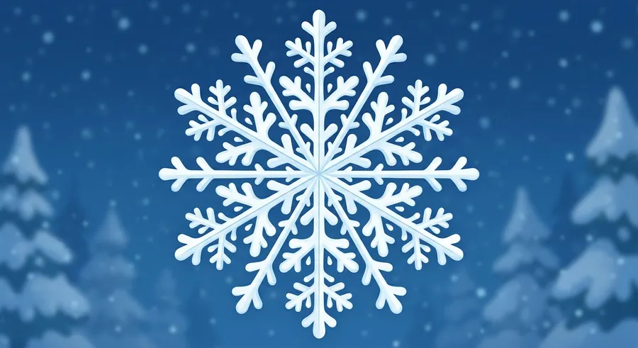 A six-sided snowflake showing symmetry found in nature