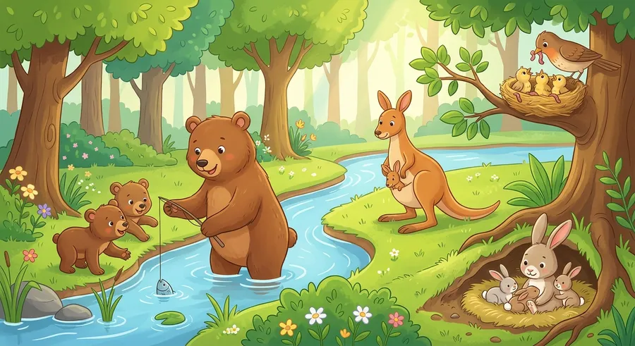 Discover adorable baby animals and the mothers who care for them!