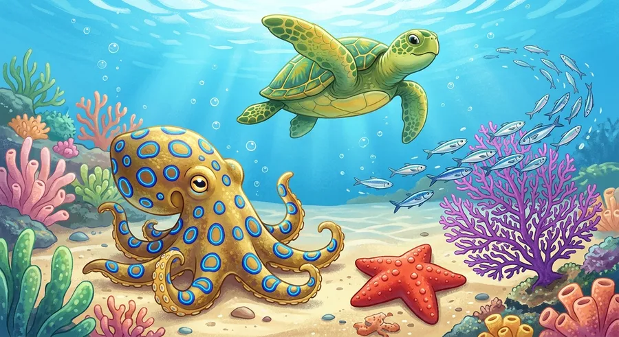 Meet bright and beautiful animals that live in the ocean!