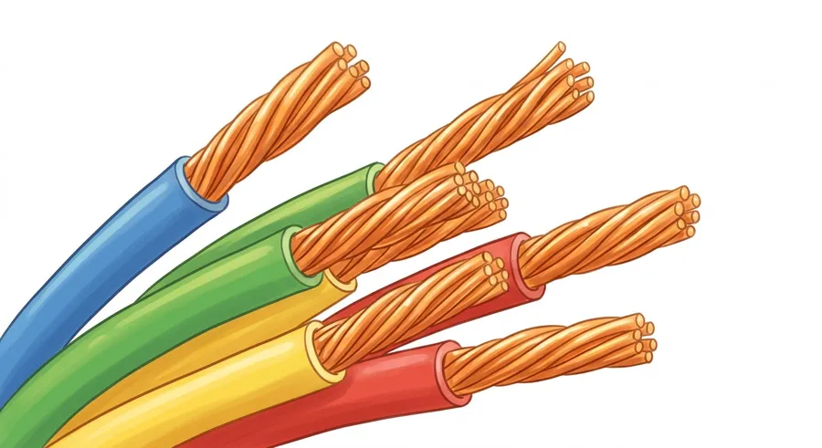 Bright copper wires, an excellent conductor used inside electric cables