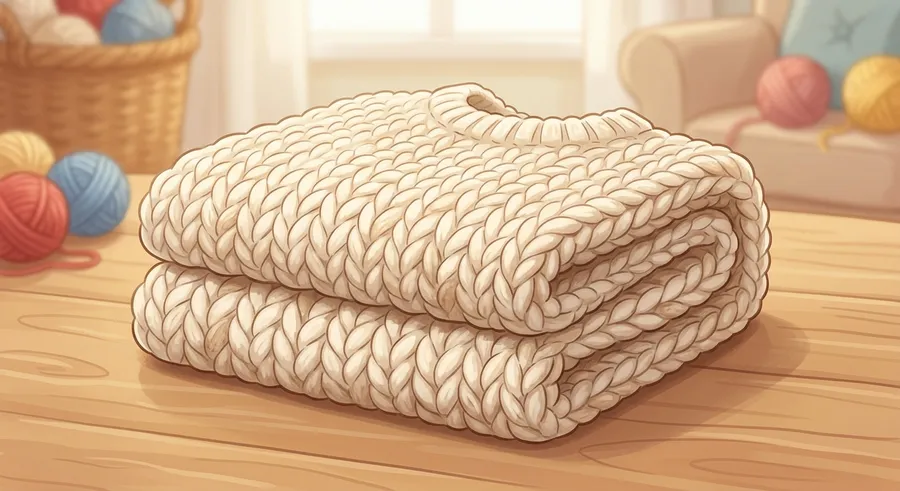 A thick woolly jumper, a good insulator that traps warmth