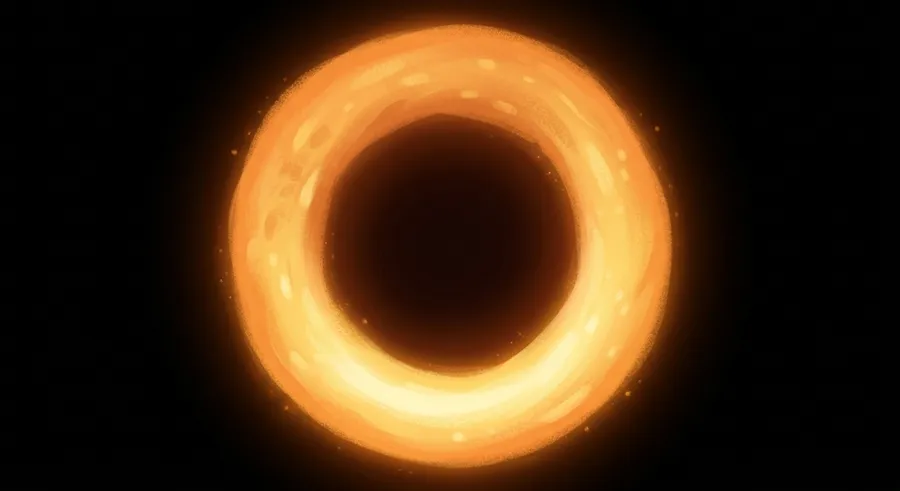 The first photograph of a black hole's dark shadow ringed by light