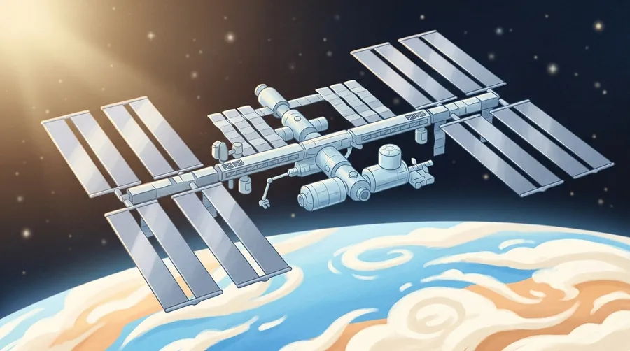 The International Space Station floating in orbit above Earth