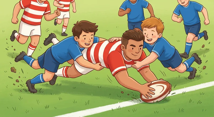 Explore rugby union — the oval ball, the scrum, the line-out, and why passing backward actually helps you move forward. Understand the positions, the points, and the physics of a big tackle.