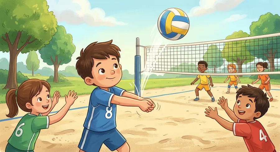 Learn about the fun game of volleyball! We will find out about the ball, the net, and how teams play together.