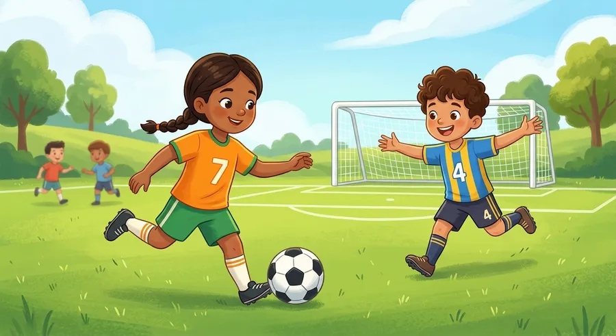 Teammates passing a ball and helping one another during a game